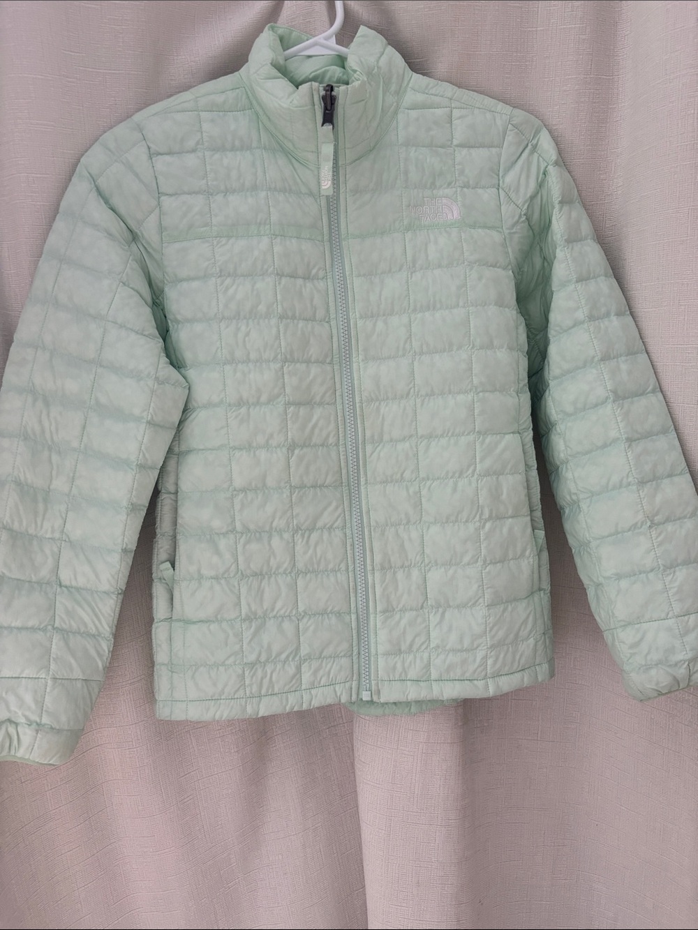 The North Face Light Mint Quilted Puffer Jacket - Girls
